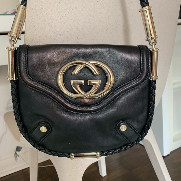 Gucci Black Leather Small Tassel Britt Hobo - Picture 6 of 10